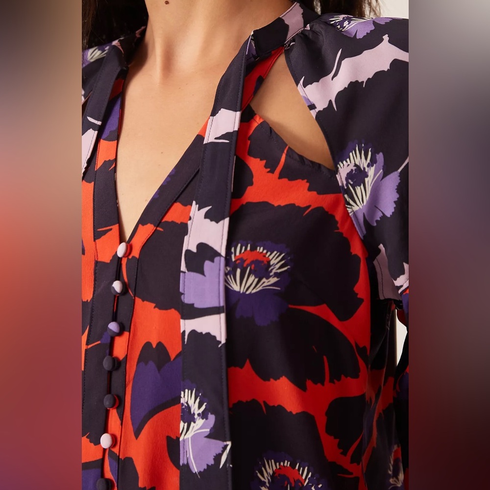 Maeve Neck-Tie Silk Blouse - Picture 3 of 8